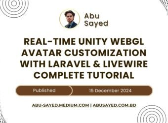 Real-time Unity WebGL avatar customization tutorial using Laravel and Livewire, showcasing user interface and interactive features for personalized avatars.