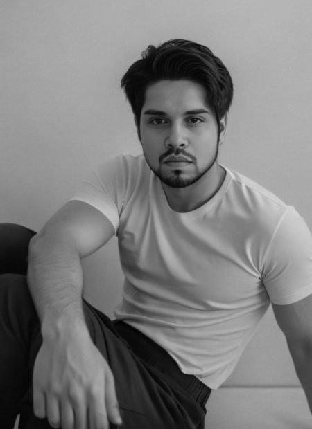 In the quiet moments where melodies are born, composer Abu Sayed refines his craft. This intimate black and white portrait captures the intense focus behind the music composition techniques that define the unique, ambient sound of Abu Sayed Music. It’s not just about notes; it’s about the soul behind them.